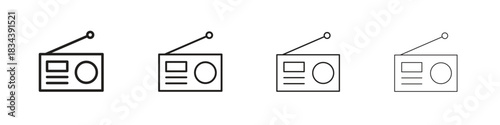 Radio icon, Set vector logo design templates,