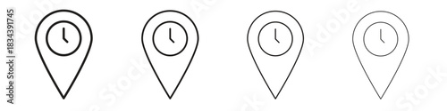 Real time location icon, Set vector logo design templates,