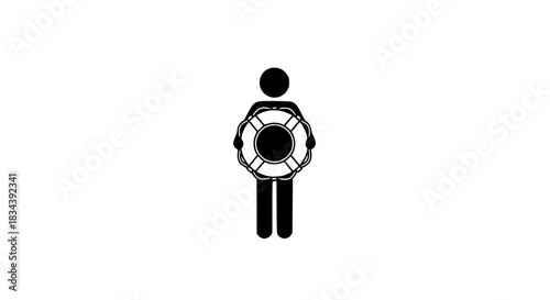 Man holding a life preserver 