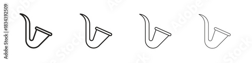 Saxophone icon, Set vector logo design templates,