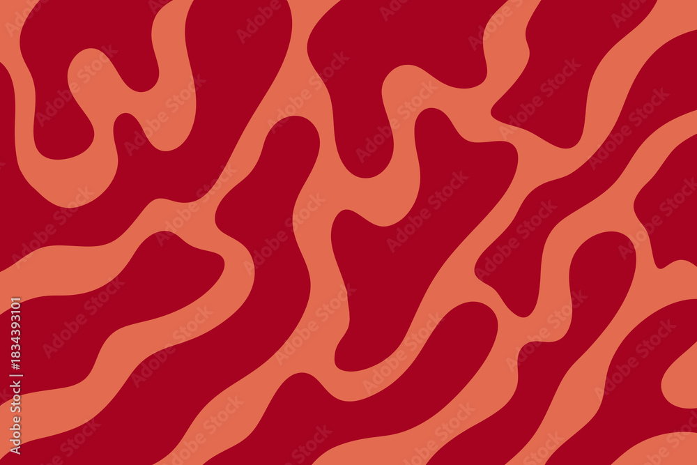 Fototapeta premium Abstract organic shapes in red and peach creating a modern flowing pattern perfect for backgrounds and textiles adding a vibrant touch to designs