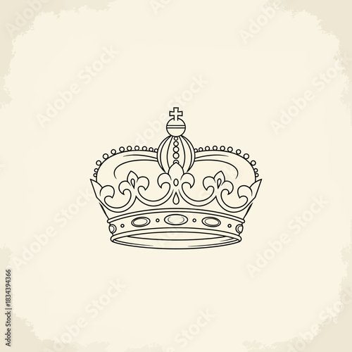 Elegant Crown Illustration - Symbol of Royalty and Power.