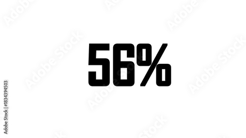 Animated video. Number counter with percentage animation, Counting Numbers from 0 to 100 % on transparent background 