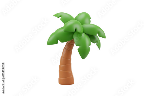 Stylized Palm Tree Illustration Isolated on Transparent Background for Graphic Design