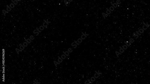Dust particles moving on a black background in random directions. Abstract backdrop or for the use as overlay to create texture and depth. Infinite loopable footage in high quality.