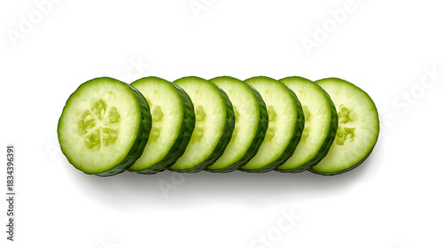 Sliced cucumber isolated