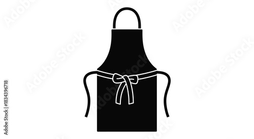 Simple black apron icon for cooking or cleaning silhouette