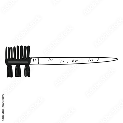 Hand drawn makeup brush eyebrow stroke