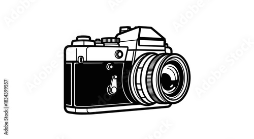 Classic Camera Illustration Capturing Moments with a Retro Photographic Device