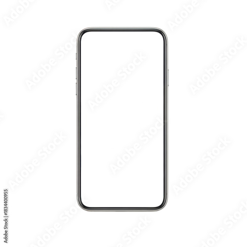 Modern smartphone display showing abstract dark shape with subtle light reflections captured transparent background