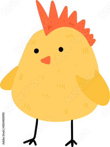 Cute Baby Chick Chicken Easter Farm Animal Cartoon Illustration