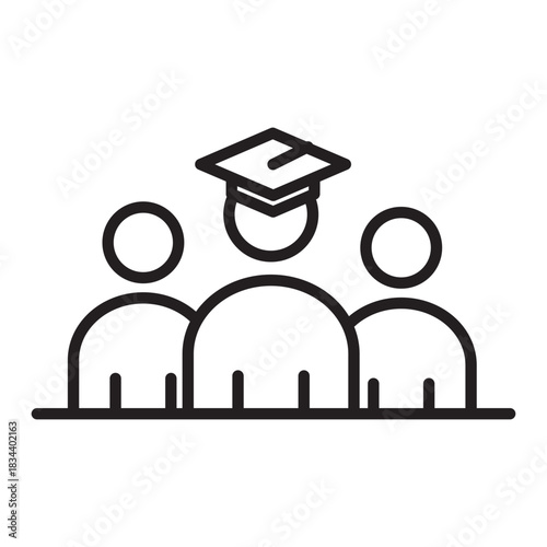 Crisp graphic of graduates one wearing a cap a symbol of scholarly triumph set against a stark clean background