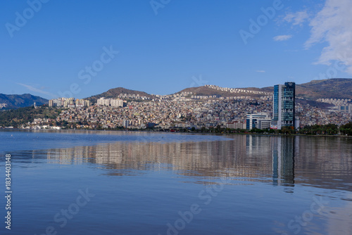 Fototapeta Naklejka Na Ścianę i Meble -  Izmir - Turkey photos of Izmir skyscrapers area and Bayrakli beach