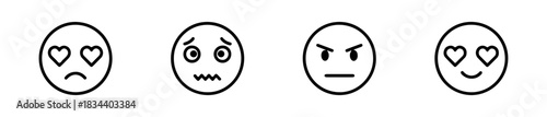 Emote icons with varied facial expressions for playful and expressive communication.