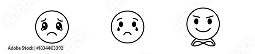 Emote icons with varied facial expressions for playful and expressive communication.
