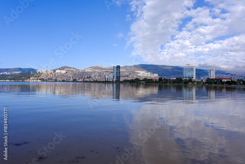 Fototapeta Naklejka Na Ścianę i Meble -  Izmir - Turkey photos of Izmir skyscrapers area and Bayrakli beach