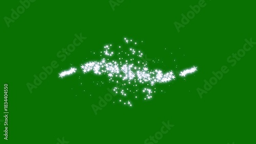 Fast glittering star line with glowing twinkling particles and sparkling fairy dust motion, forming a smooth, bright, magical shine trail animation ideal for overlays on a green screen in Ultra HD 4K