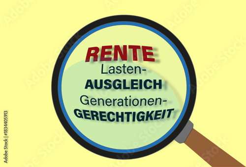 Rente unter der Lupe, Vektorzeichnung