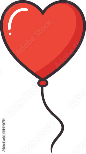 Romantic Flying Heart Vector Illustration.