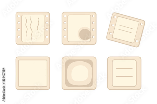 Cinematic Vector Imperfections. Isometric vector illustration set Cinematic imperfections: projector scratches, burn marks, frame