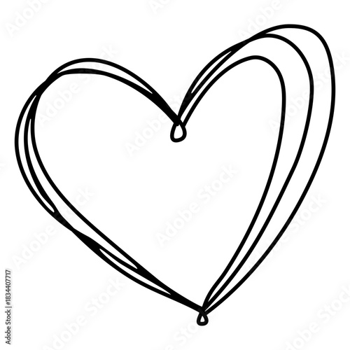 Overlapped hearts line drawing design