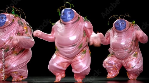 Fantasy Creatures and Characters in Whimsical 3D Animation Art: Colorful, Unique, and Vibrant Illustration Design