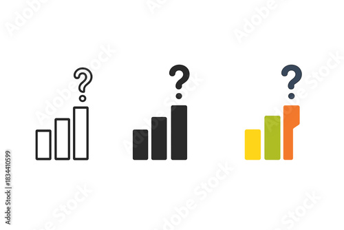 Musical Cliffhanger Icons. three minimal vector icons of musical bars ascending toward a sudden break symbolizing cliffhanger,