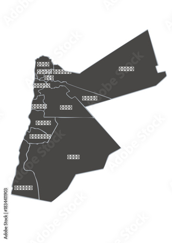 Jordan vector map, with city names in english and arabic 