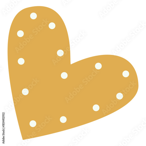 Golden heart decorative flat