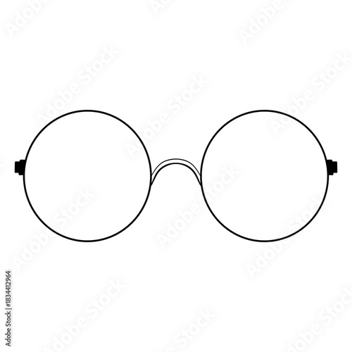 Hand drawn circular glasses