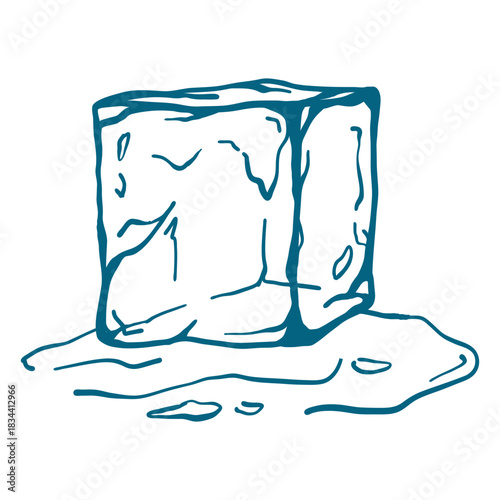 Ice cube melting stroke design