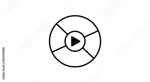 Disc play mark black white icon 
