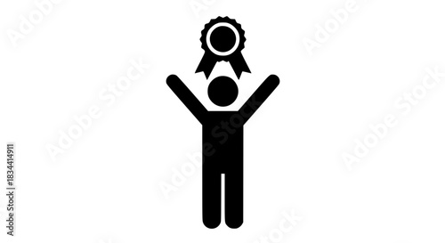 Man with an award over his head 