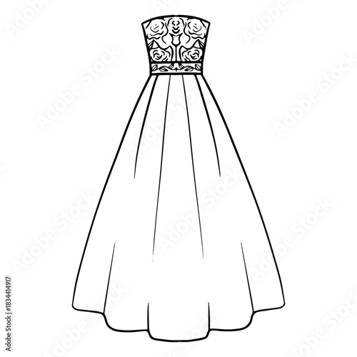 Princess wedding dress bride stroke