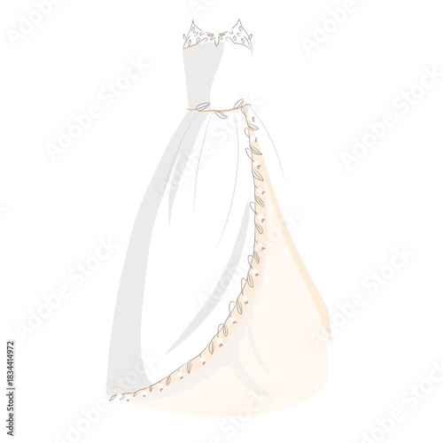 Wedding dress bride illustration