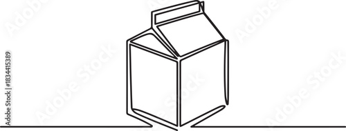 Carton box icon  continuous one line drawing  outline vector illustration. one line Icon drawing