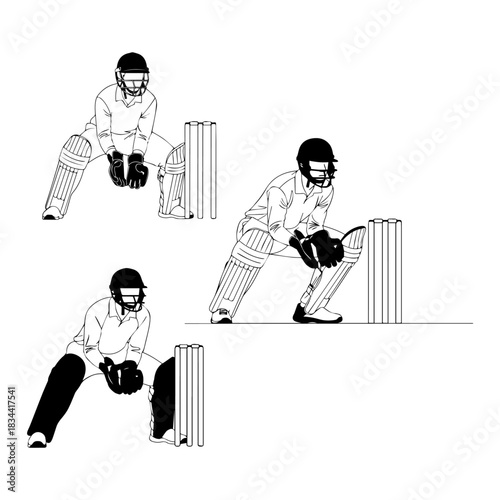 wicket keeper behind the stamp silhouette pack