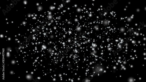 Abstract black background with blue particles. shiny glitter dust animation, technology and space motion background. glowing particles and cosmic light. 4k Animation video.