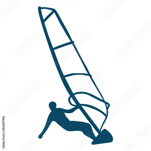 Windsurfing action silhouette