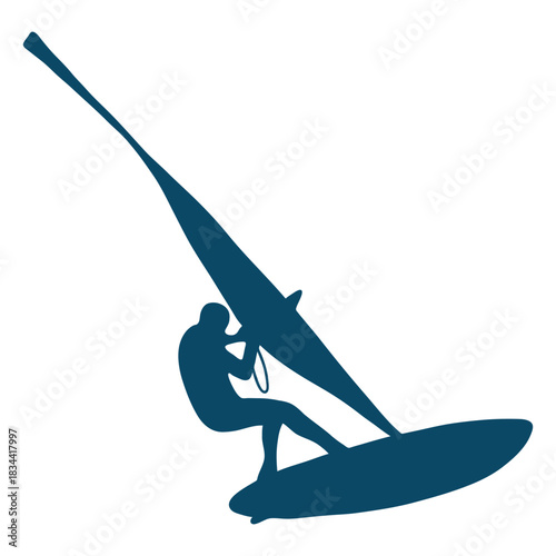 Windsurfing man silhouette