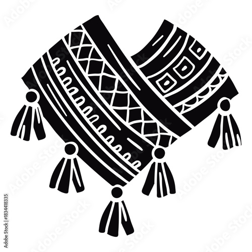 Colorful andean clothing black