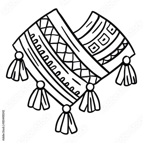 Colorful andean clothing stroke