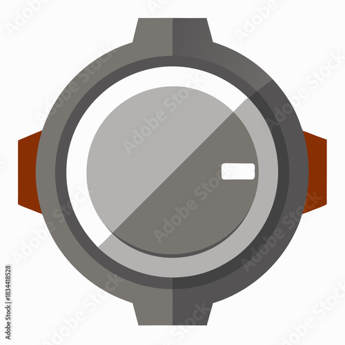 Minimalist flat design of a vintage style watch face