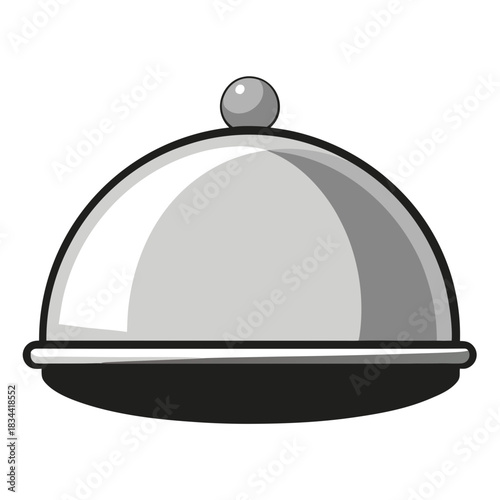 Silver cloche serving dish with handle