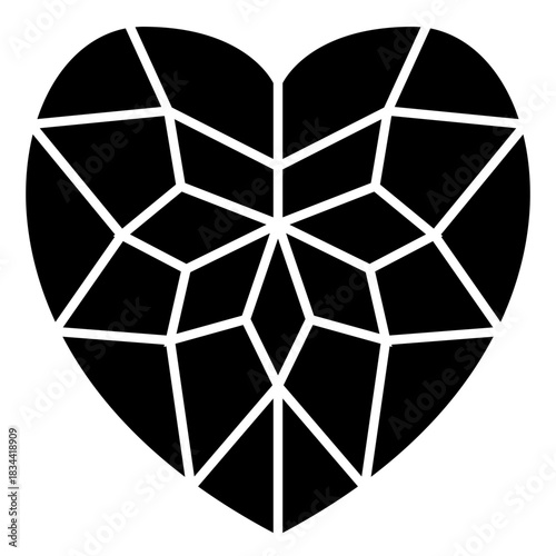 Pink tessellate heart black