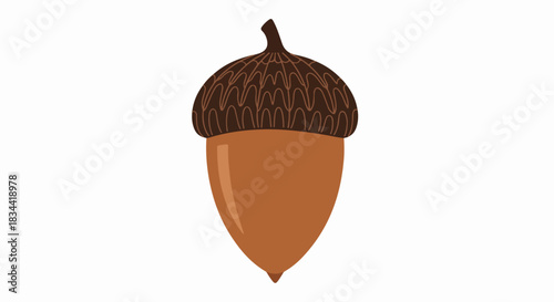 Isolated acorn illustration on plain background for design purposes. Simple acorn illustration is a perfect design element for autumn projects, seasonal cards, or educational materials.
