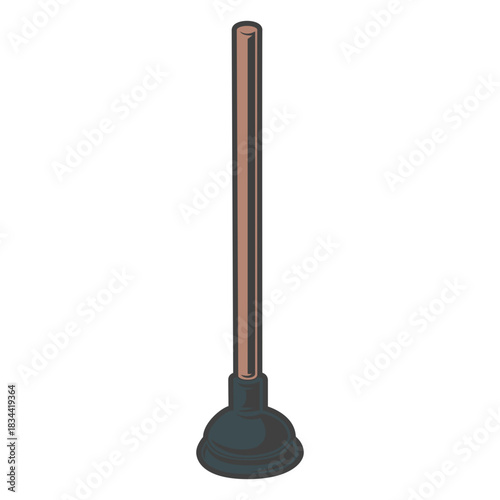 Toilet plunger illustration