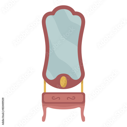 Victorian dresser mirror illustration