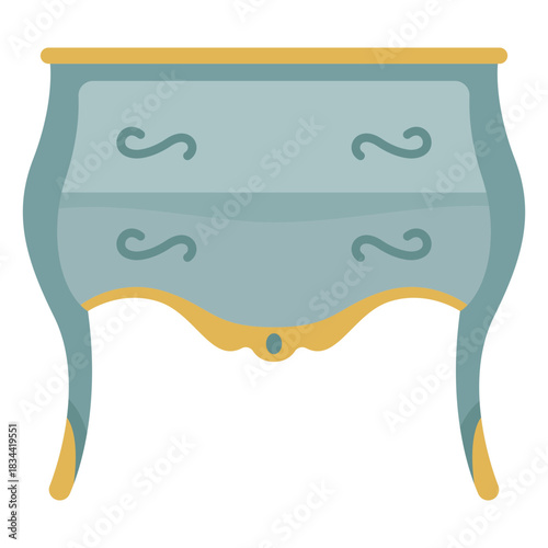 Victorian small drawer dresser illustration