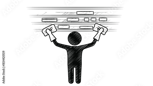 Person with trowels applying plaster to wall construction